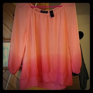 💙 3 for 20 Peach ombre peasant top